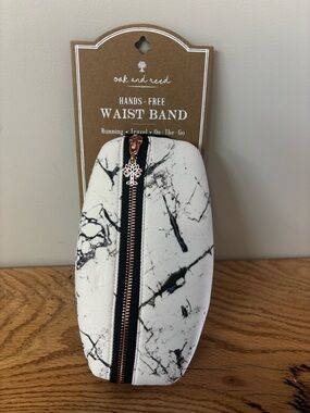 Oak and Reed White Marble Hands-Free Waist Band Pouch